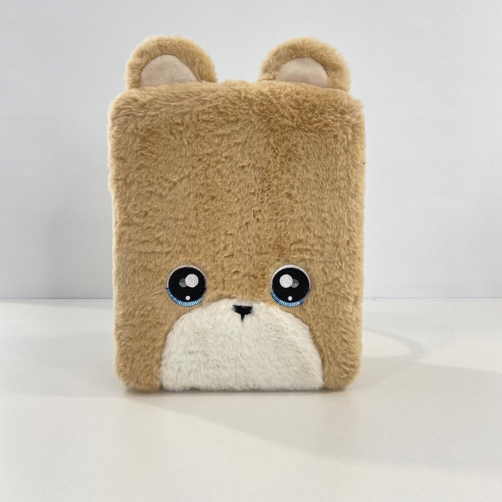 NaNaNa!! Cute Fluffy Bear Backpack With Ears & Embroidered Face Kids Plush Desig
